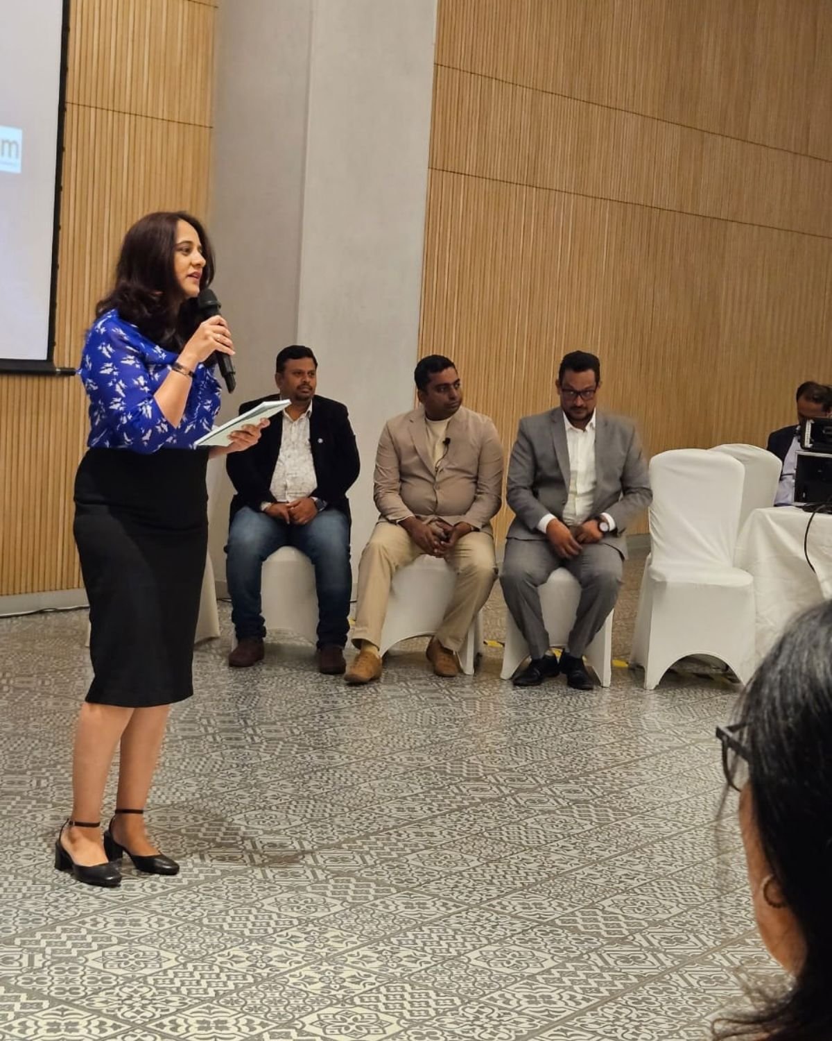Manasi KG running a workshop with a hospital team
